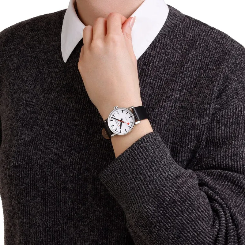 Mondaine evo2 MSE.35610.LBV Damenuhr Schwarz • Automatikwerk Sellita SW 220-1 • Saphirglas