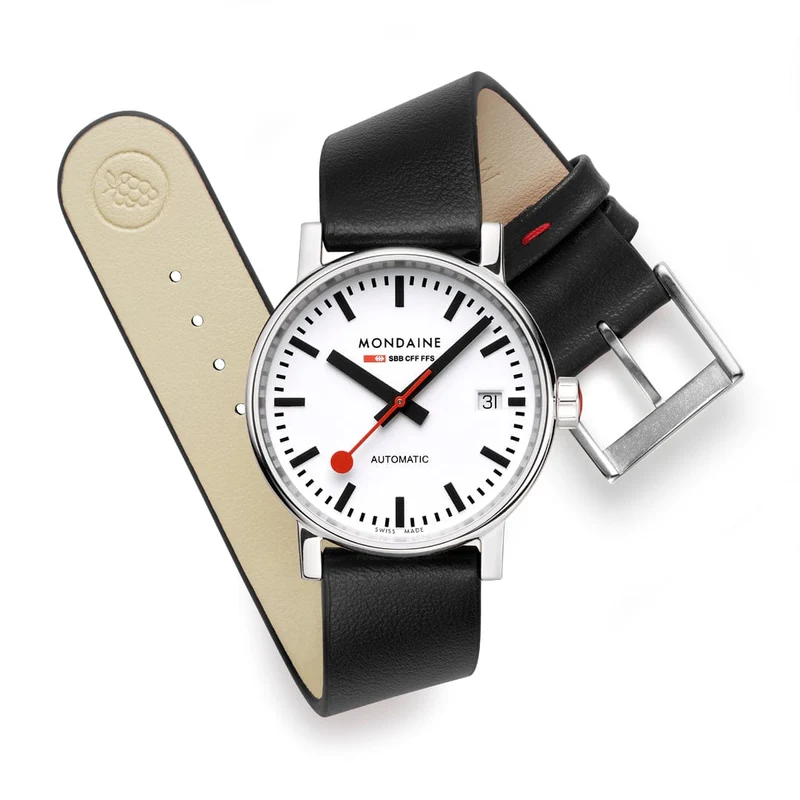 Mondaine evo2 MSE.35610.LBV Damenuhr Schwarz • Automatikwerk Sellita SW 220-1 • Saphirglas