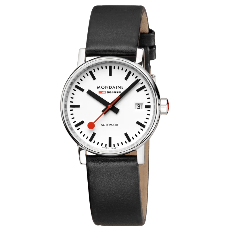 Mondaine evo2 MSE.35610.LBV Damenuhr Schwarz • Automatikwerk Sellita SW 220-1 • Saphirglas