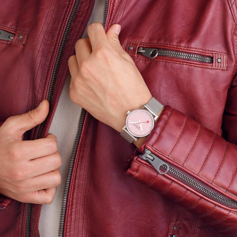Mondaine evo2 MSE.35130.SM Damenuhr Rosa • Saphirglas • Schweizer Quarzwerk