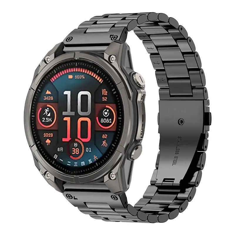 Garmin Fenix 5s/6s Premium Stahlarmband (Schwarz)