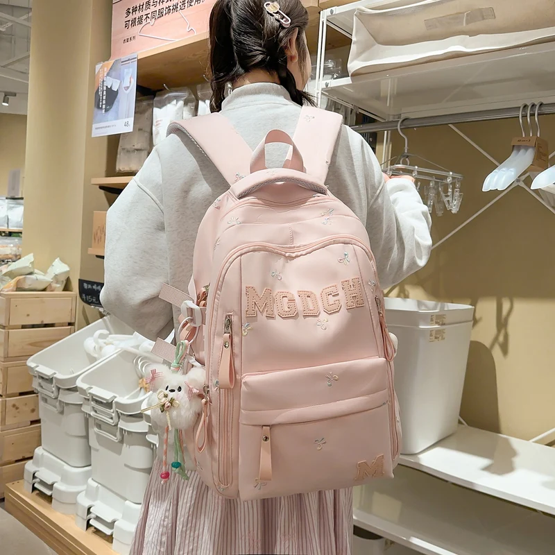 Bestickter Floral-gedruckter Rucksack Karnz