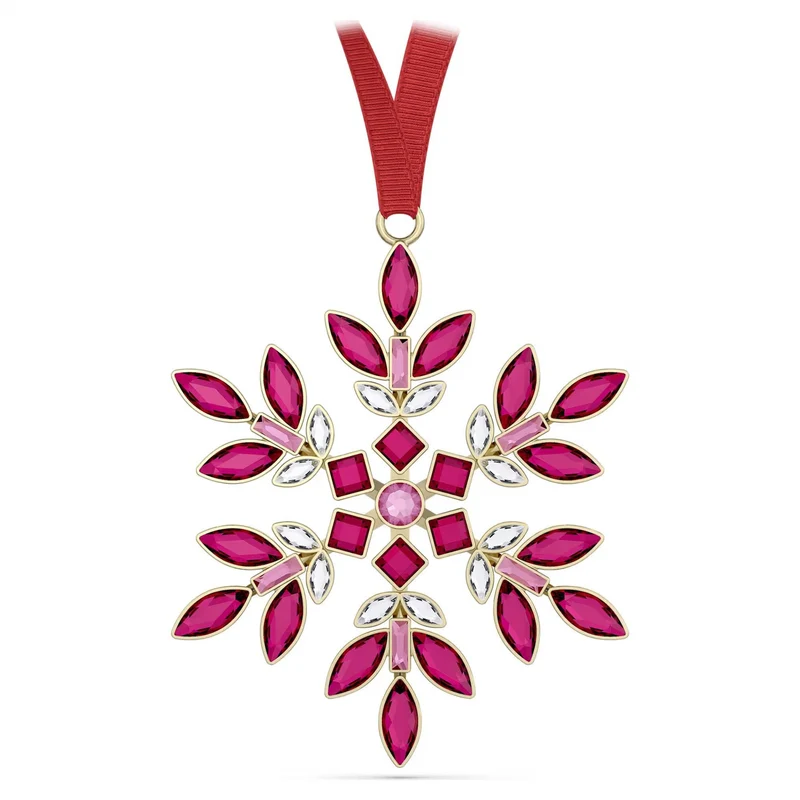 Swarovski Gema Festtagsornament Schneeflocke Rot, Pink 5691041