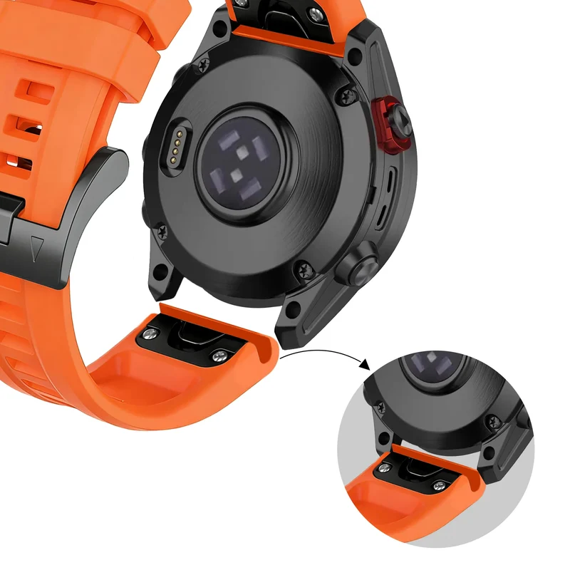 Bandz Garmin Fenix 9 - 43mm Silikonarmband 'Classic' (Orange)