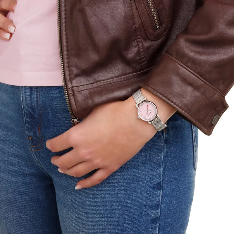 Mondaine evo2 MSE.26130.SM Damenuhr Rosa • Saphirglas • Schweizer Quarzwerk
