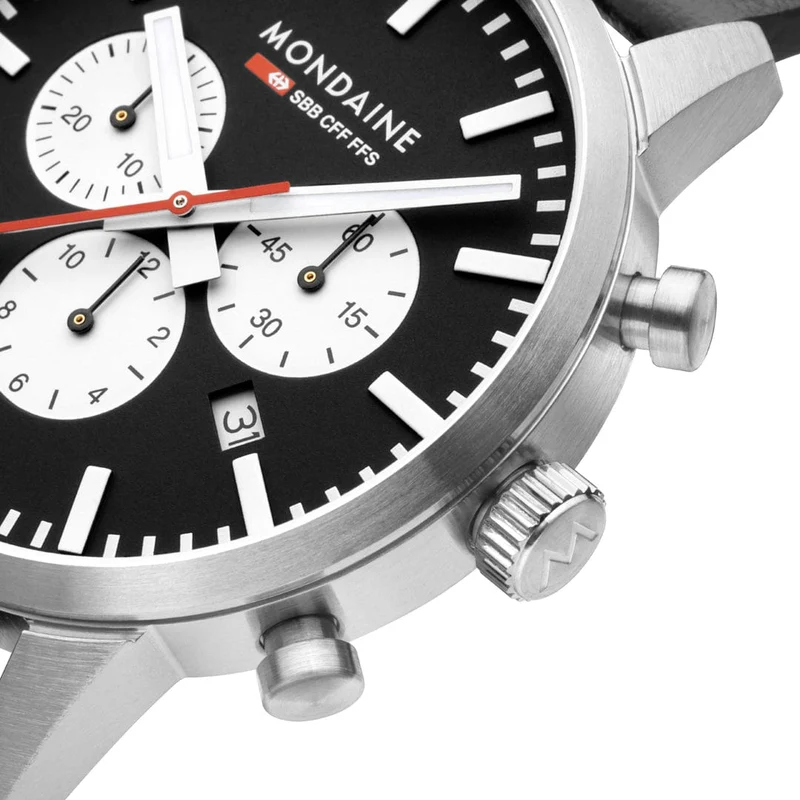 Mondaine Neo MSD.41420.LBV Herrenuhr Schwarz • Saphirglas • Quarz-Chronograph