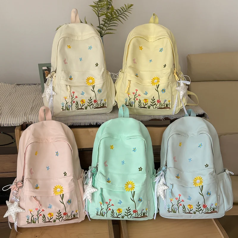 Floral Bestickter Rucksack Karnz 1791204649