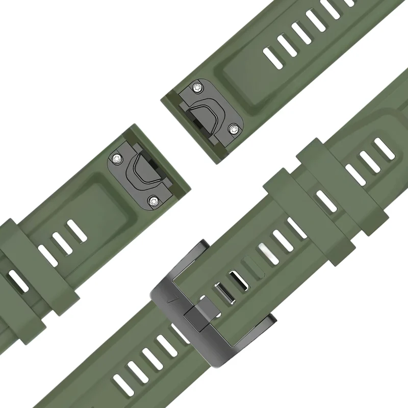 Bandz Garmin Fenix 9 Pro - 43mm Silikonarmband 'Classic' (Armeegrün)