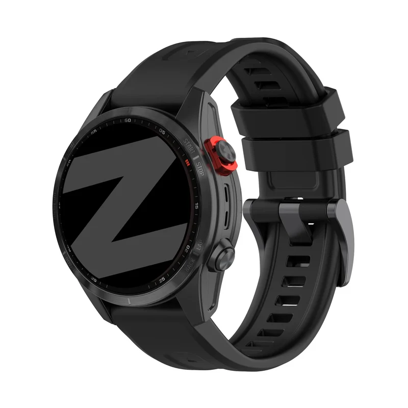 Bandz Garmin Fenix 9 - 43mm Silikonarmband 'Classic' (Schwarz)