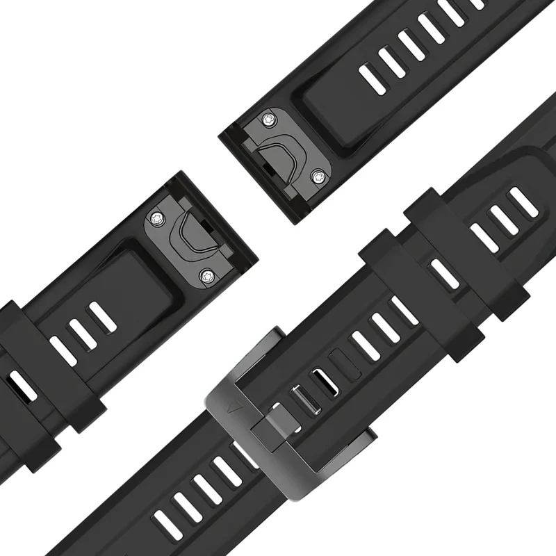 Bandz Garmin Fenix 9 - 43mm Silikonarmband 'Classic' (Schwarz)