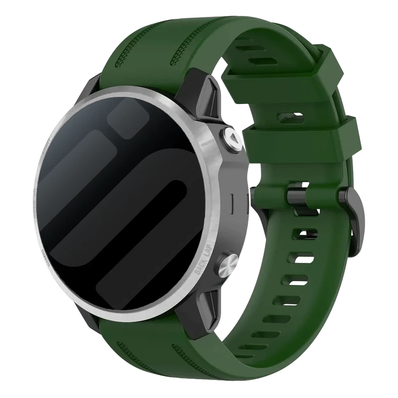 Garmin Fenix 9 Pro - 43mm Silikonarmband (Armeegrün)
