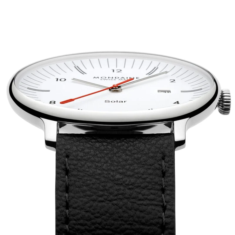 Mondaine Doppio Solar MLE.41910.LBV Herrenuhr Schwarz • Saphirglas • Solaruhrwerk