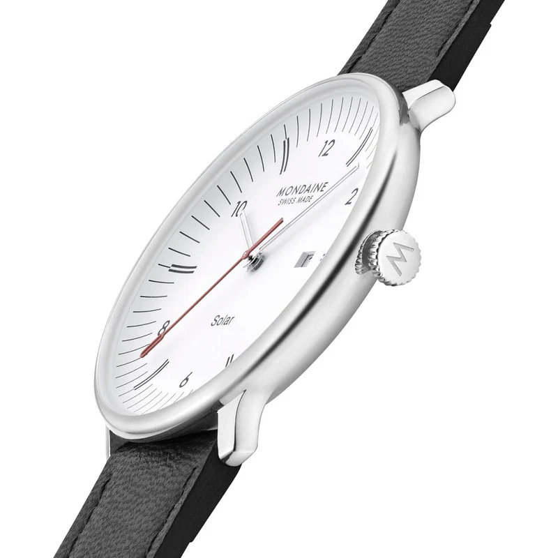 Mondaine Doppio Solar MLE.41910.LBV Herrenuhr Schwarz • Saphirglas • Solaruhrwerk