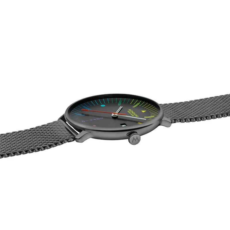 Mondaine Doppio MLE.41221.SM Herrenuhr Dunkelgrau • Saphirglas • Swiss Made Quarzwerk