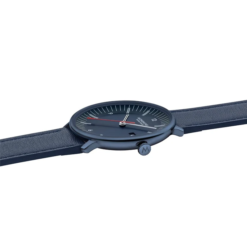 Mondaine Doppio MLE.41240.LDV Herrenuhr Blau • Saphirglas mit Antireflexbeschichtung • Schweizer Quarzwerk