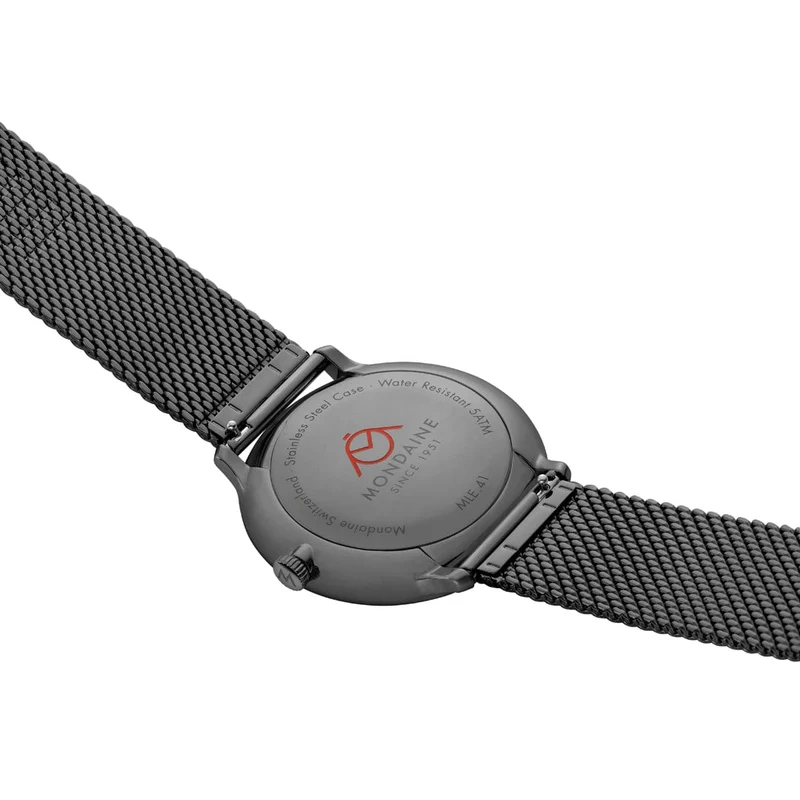 Mondaine Doppio MLE.41220.SM Herrenuhr Schwarz • Saphirglas • Swiss Made Quarzwerk
