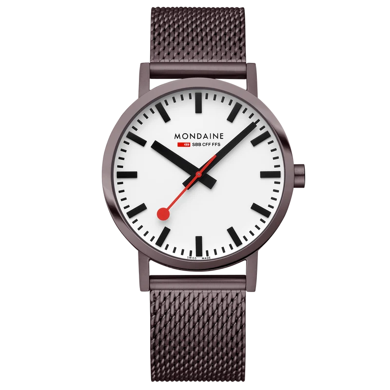 Mondaine Classic A660.30360.1BSBZ Herrenuhr Braun • Mineralglas mit BackLight • Swiss Made