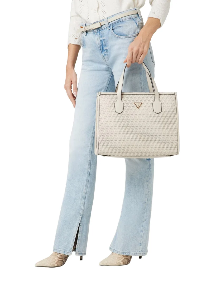 Guess Handtasche Damen Silvana Flechtoptik Bone HWWW8665220-BON