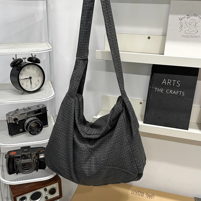 Modische Houndstooth Schultertasche Karnz