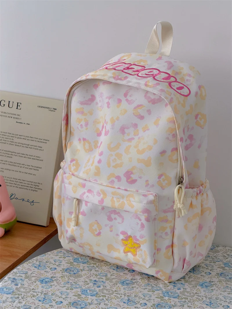 Mode-Bewusster Leoparden-Print Rucksack Karnz