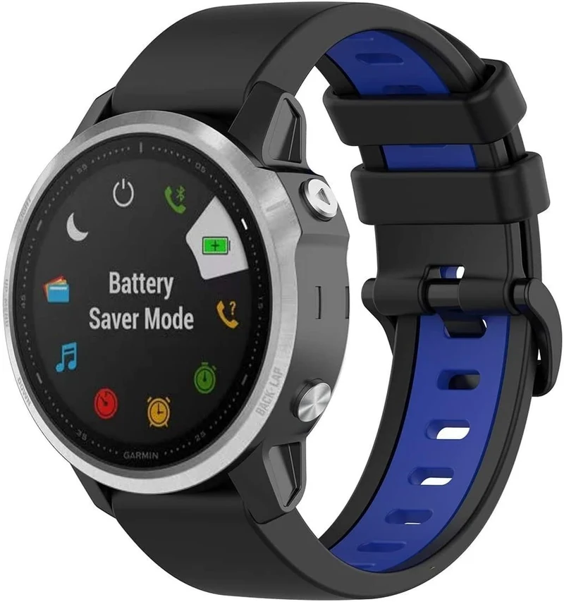 Garmin Fenix 9 - 43mm Schnallen-Sportarmband (Schwarz/Blau)
