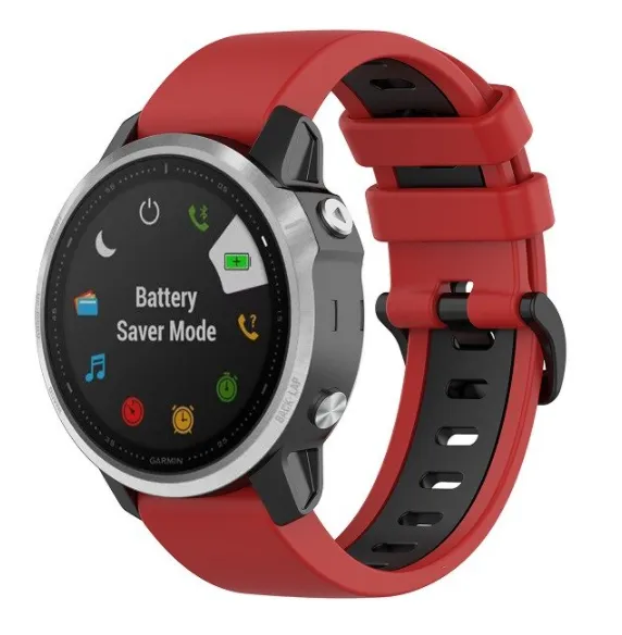 Garmin Fenix 9 - 43mm Schnallen-Sportarmband (Rot/Schwarz)
