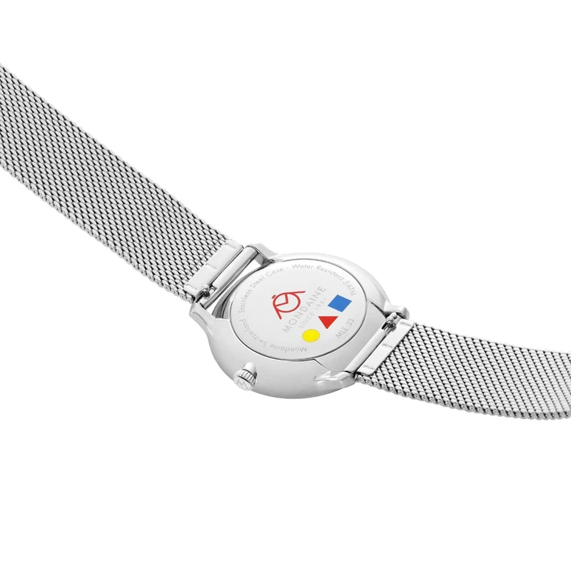 Mondaine Doppio MLE.33112.SM Damen Armbanduhr Silber • Saphirglas mit Antireflexbeschichtung • Swiss Made Quarzwerk