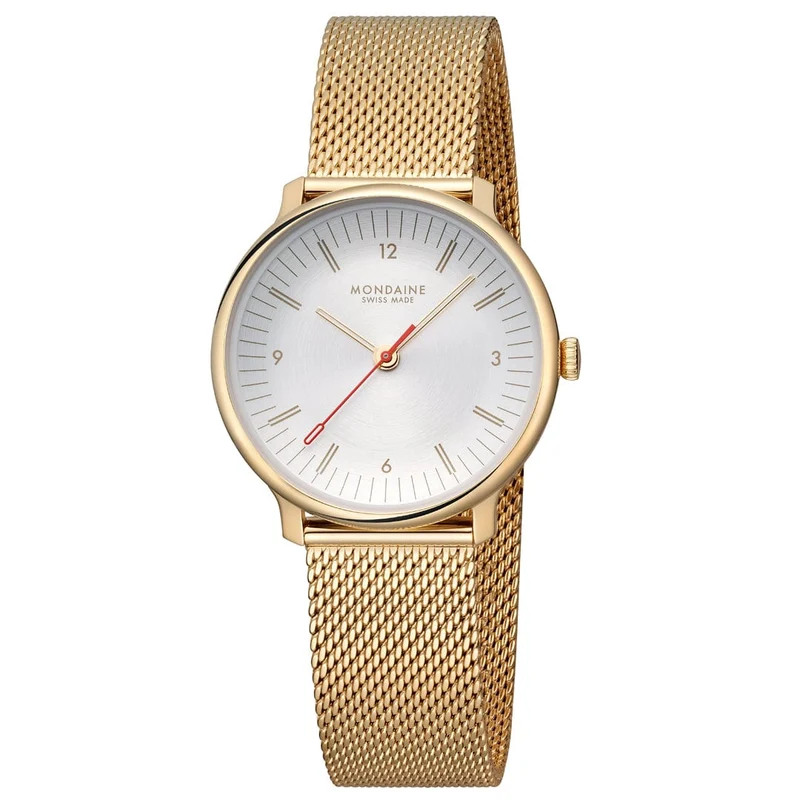 Mondaine Doppio MLE.33111.SM Damenuhr Silber • Saphirglas • Swiss Made Quarzwerk