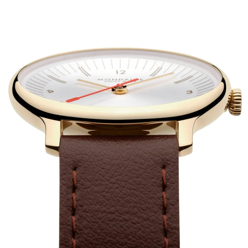 Mondaine Doppio MLE.33110.LGV Damenuhr Braun • Saphirglas • Swiss Made Quarzwerk