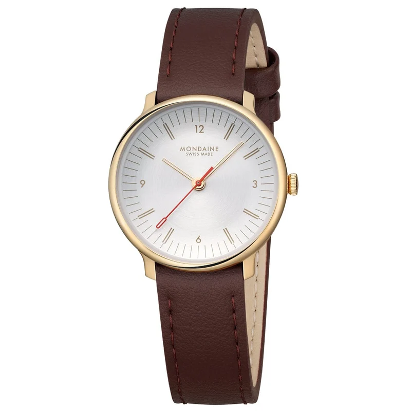 Mondaine Doppio MLE.33110.LGV Damenuhr Braun • Saphirglas • Swiss Made Quarzwerk