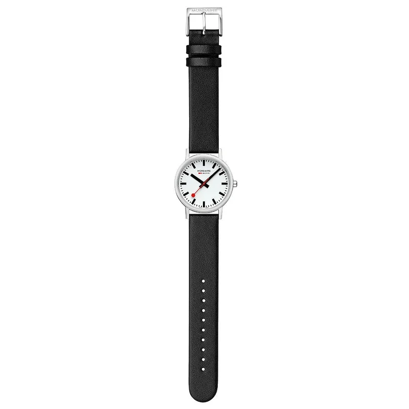 Mondaine Classic A660.30314.11SBBV Damen Armbanduhr Schwarz • Veganes Traubenlederarmband • Swiss Made