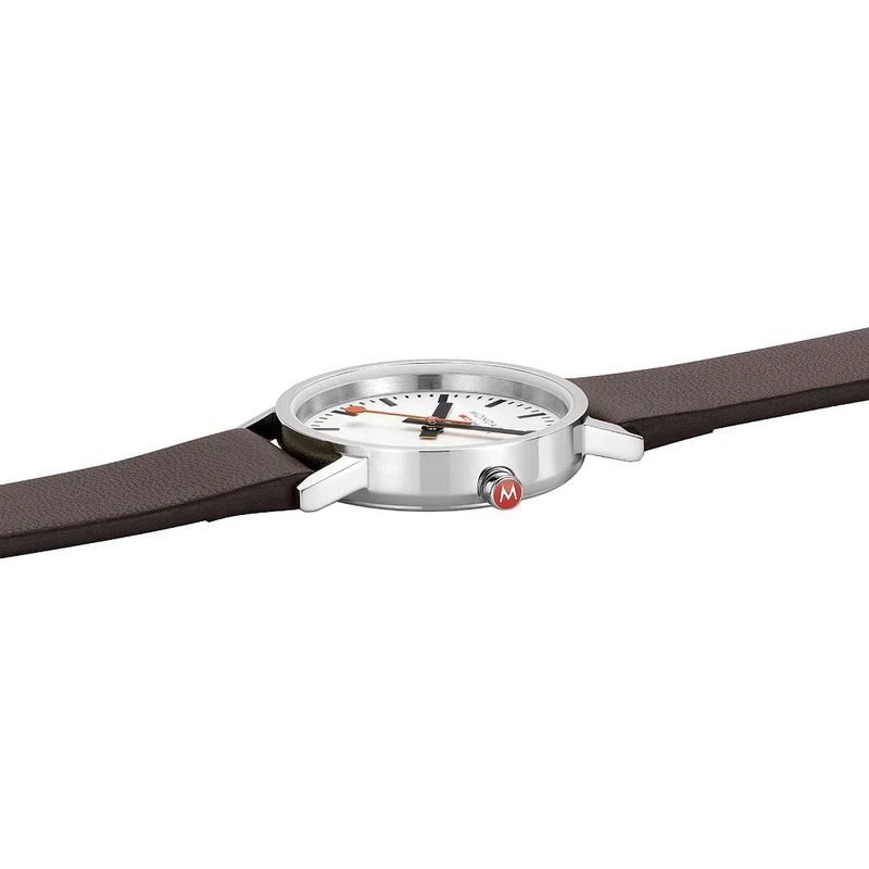 Mondaine Classic A658.30323.11SBGV Damen Armbanduhr Braun • Veganes Traubenleder • Schweizer Quarzwerk