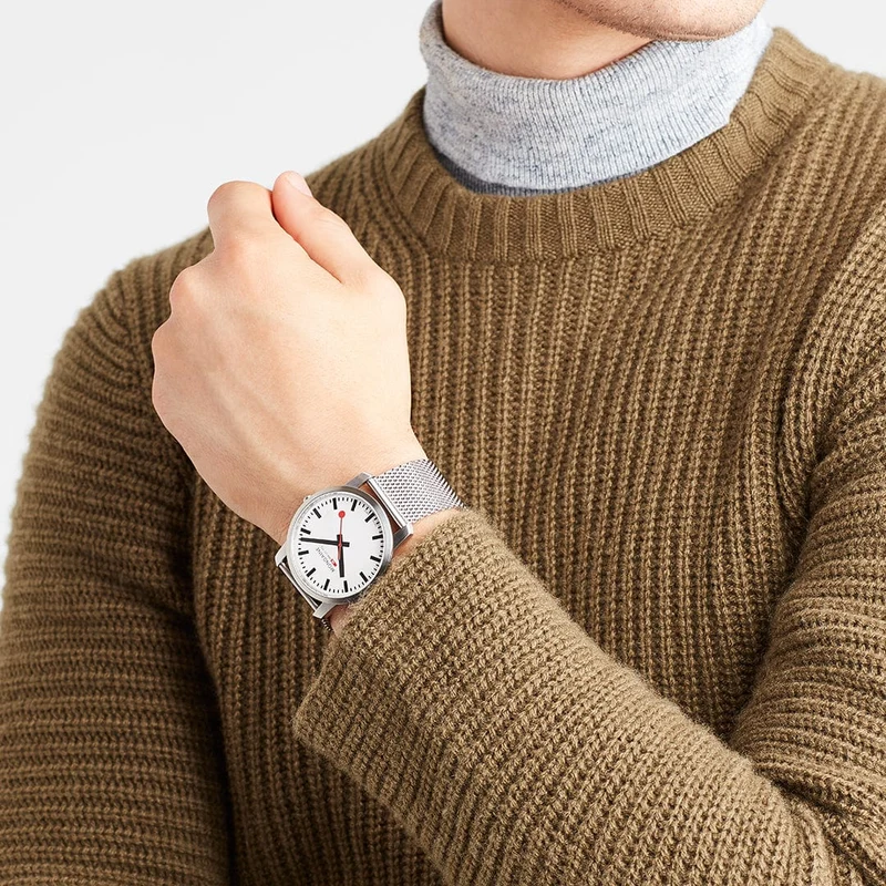 Mondaine Simply Elegant A638.30350.16SBZ Herren Armbanduhr Silber • Saphirglas • Swiss Made