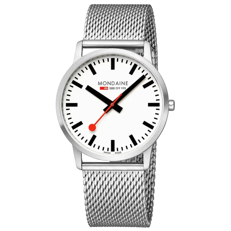 Mondaine Simply Elegant A638.30350.16SBZ Herren Armbanduhr Silber • Saphirglas • Swiss Made