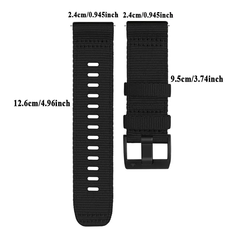 Coros Nomad Nylon-Schnallenarmband (Schwarz)