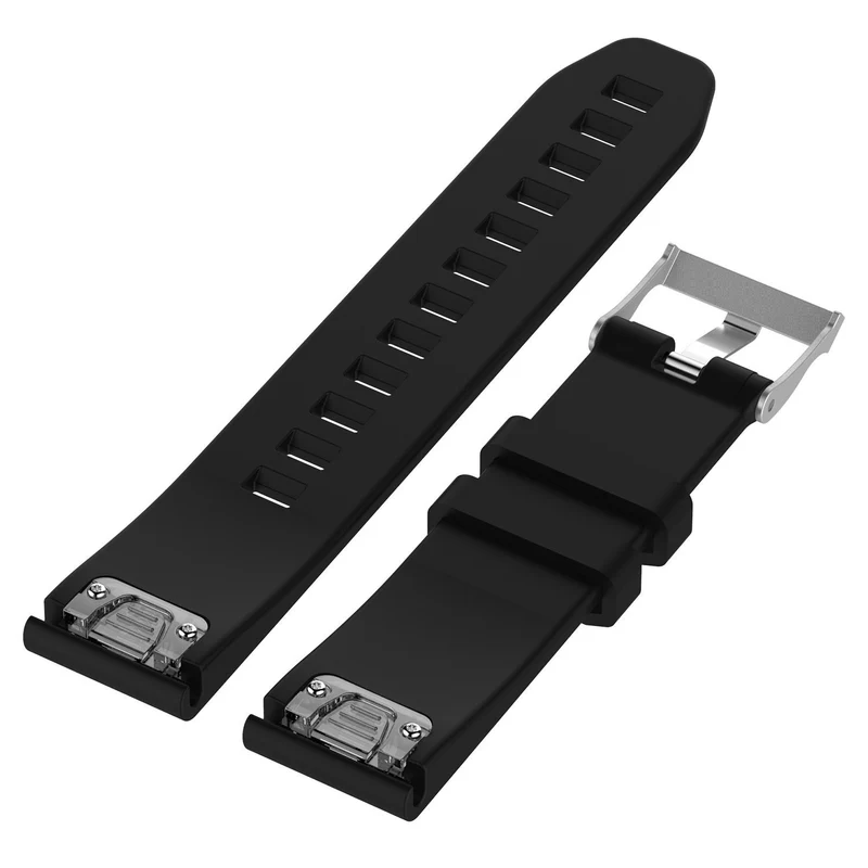 Garmin Fenix 9 Pro - 43mm Glänzendes Silikonarmband (Schwarz)