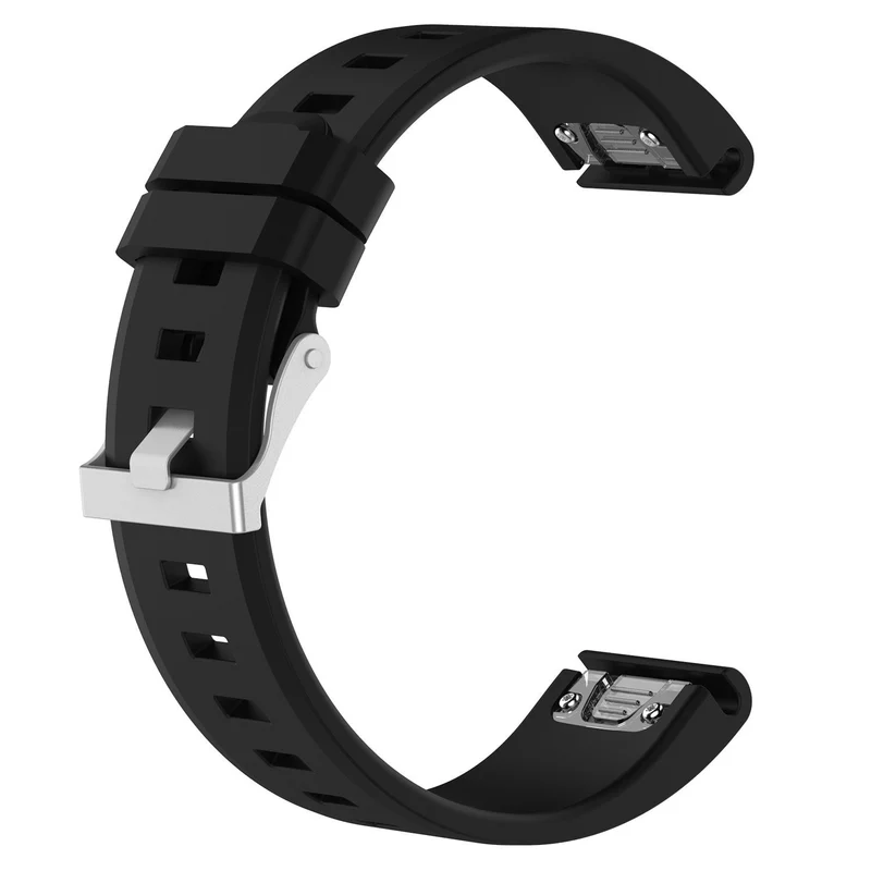 Garmin Fenix 9 Pro - 43mm Glänzendes Silikonarmband (Schwarz)