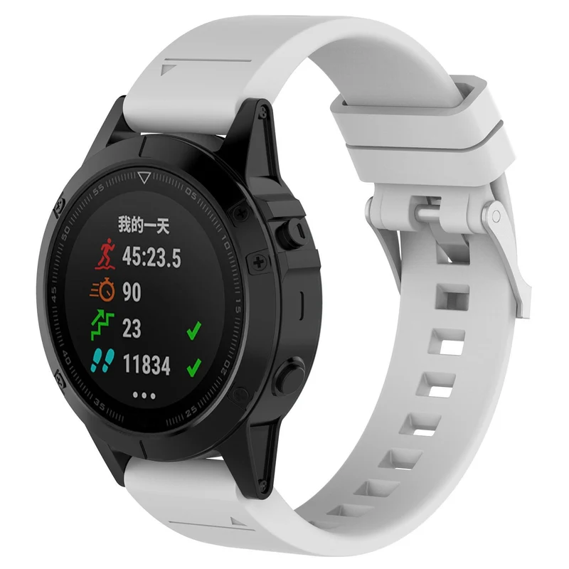 Garmin Fenix 9 Pro - 43mm Glänzendes Silikonarmband (Weiß)
