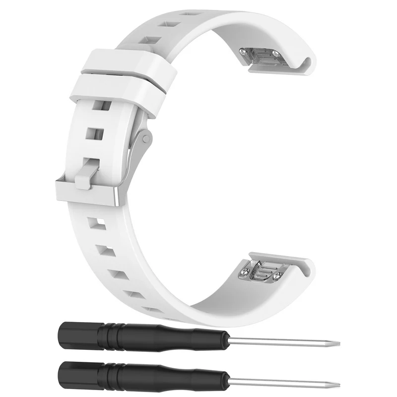 Garmin Fenix 9 Pro - 43mm Glänzendes Silikonarmband (Weiß)