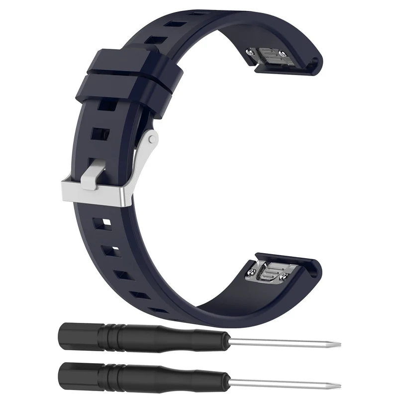 Garmin Fenix 9 Pro - 43mm Glänzendes Silikonarmband (Dunkelblau)