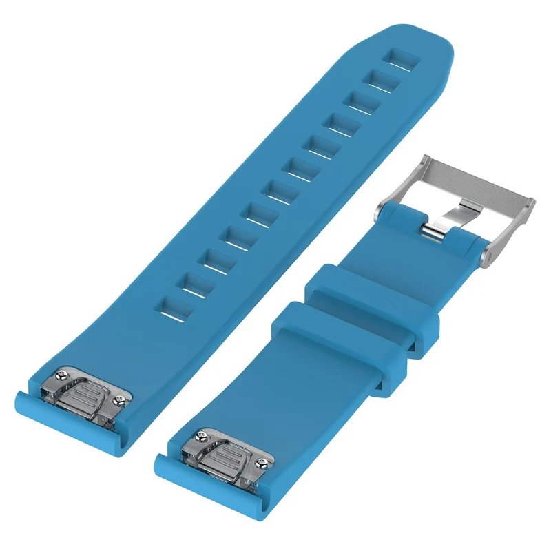Garmin Fenix 9 Pro - 43mm Glänzendes Silikonarmband (Hellblau)