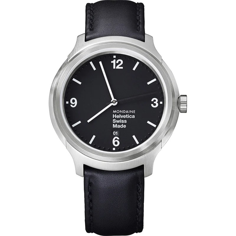 Mondaine Helvetica No1 Bold MH1.B1220.LB Herrenuhr Schwarz • Saphirglas • Schweizer Quarzwerk