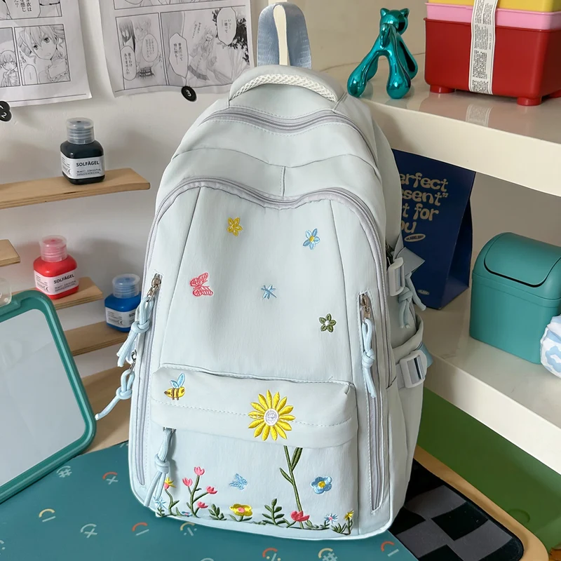 Bestickter Blumenmuster-Rucksack Karnz