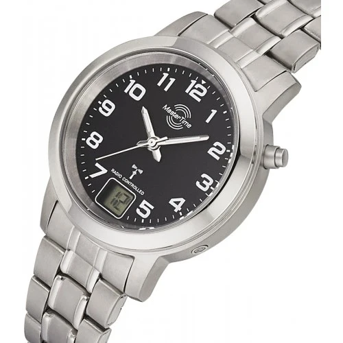 Master Time MTLT-10758-22M Titan Basic II Damenuhr Silber • Funkuhrwerk • Leuchtzeiger