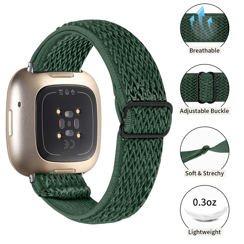 Fitbit Sense 2 Elastisches Armband (Grün)