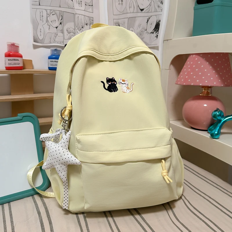 Bestickter katzen-themed Freizeit-Rucksack Karnz