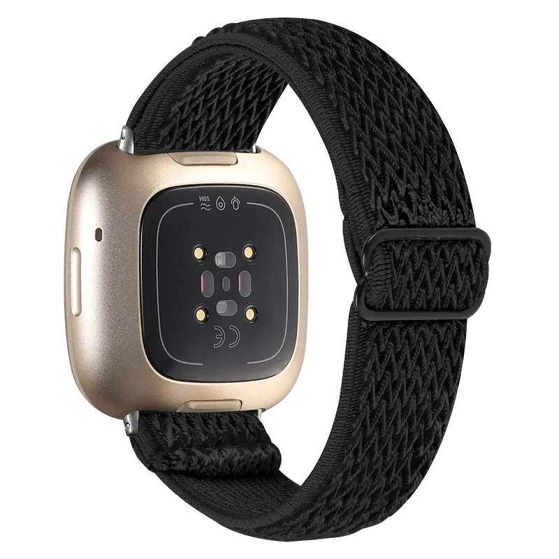 Fitbit Versa 4 Elastisches Armband (Schwarz)