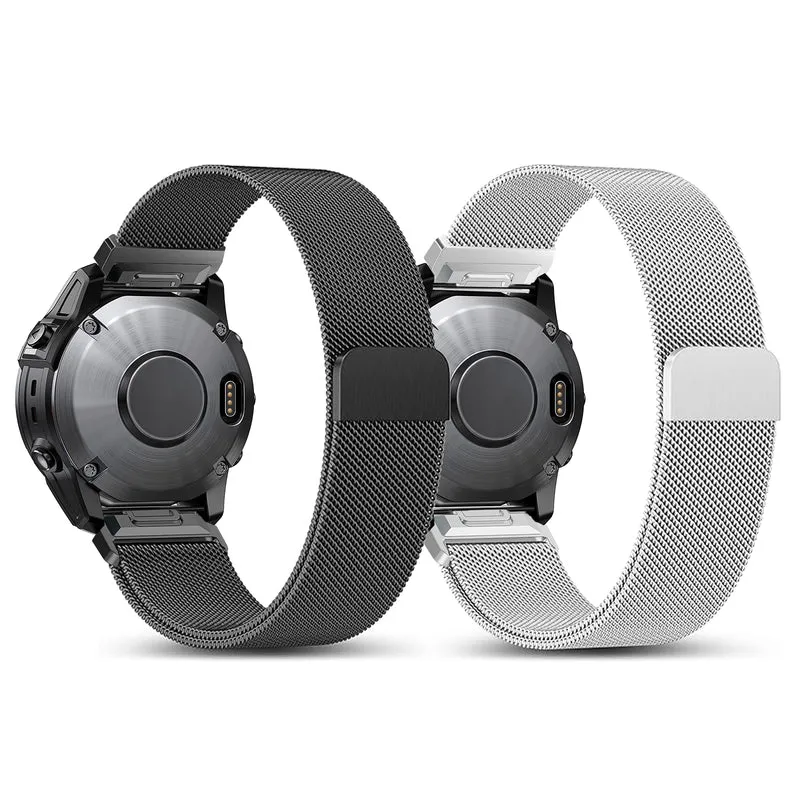Garmin Fenix 9 Pro - 47mm Premium Milanese Armband (Silber)
