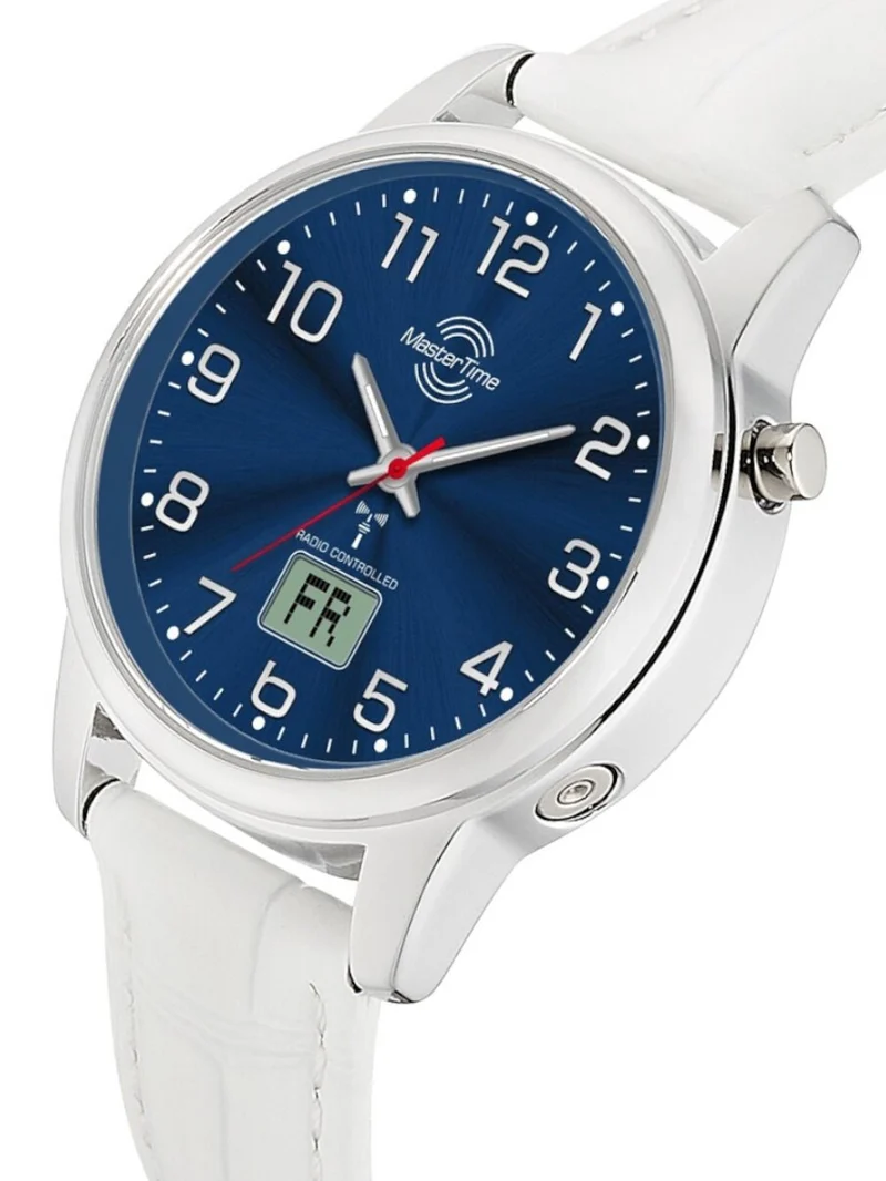 Master Time Lady Line MTLA-101000-32L Damenuhr Weiß • Funk-Quarzwerk • Mineralglas