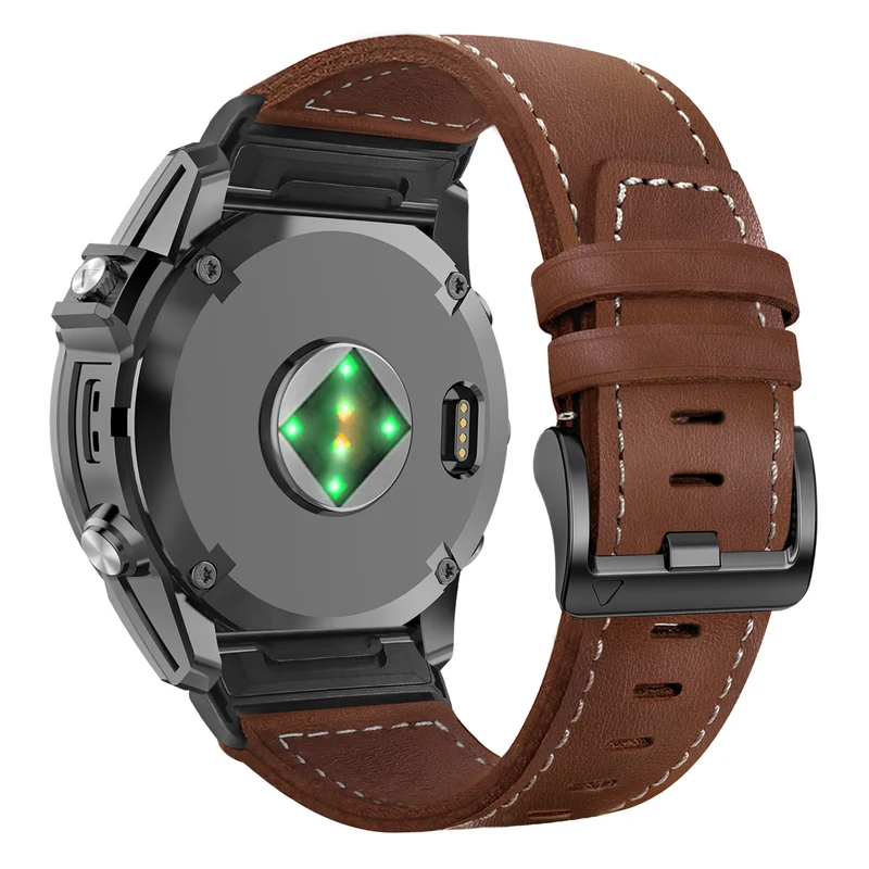 Garmin Fenix 9 - 47mm Premium Lederarmband (Dunkelbraun)